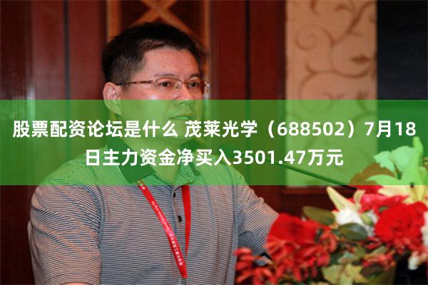 股票配资论坛是什么 茂莱光学（688502）7月18日主力资金净买入3501.47万元