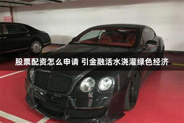股票配资怎么申请 引金融活水浇灌绿色经济