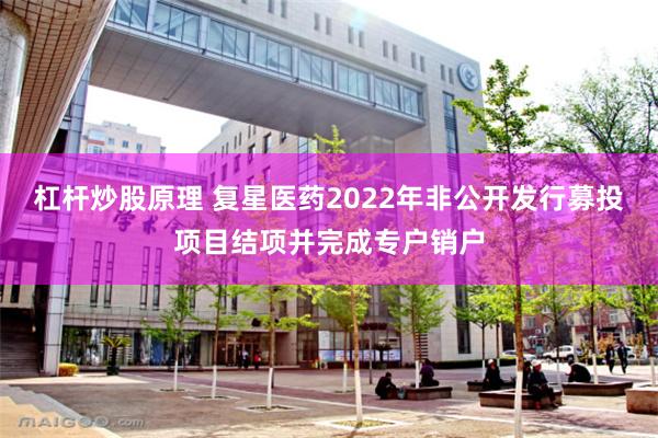 杠杆炒股原理 复星医药2022年非公开发行募投项目结项并完成专户销户