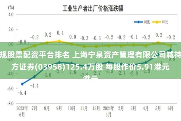 正规股票配资平台排名 上海宁泉资产管理有限公司减持东方证券(03958)125.4万股 每股作价5.91港元
