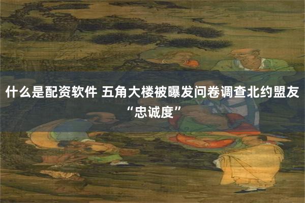 什么是配资软件 五角大楼被曝发问卷调查北约盟友“忠诚度”