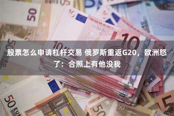 股票怎么申请杠杆交易 俄罗斯重返G20，欧洲怒了：合照上有他没我