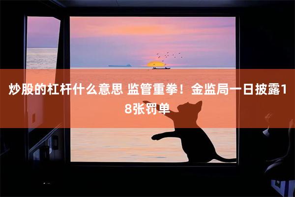 炒股的杠杆什么意思 监管重拳！金监局一日披露18张罚单